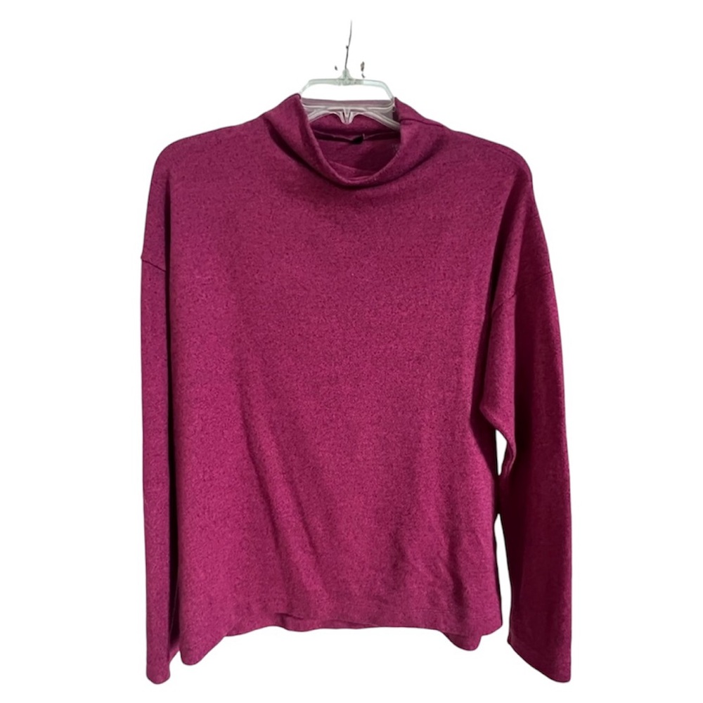 UNIQLO MOCK TURTLENECK Soufflé yarn high neck-mock Purple Heather S